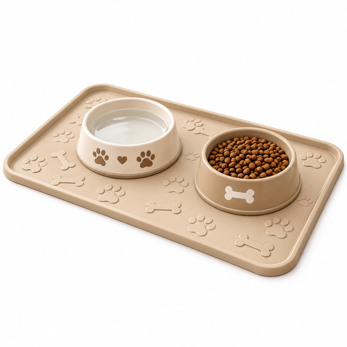Broniort™ DryPaw Waterproof Pet Feeding Mat – Raised-Edge Dog & Cat Bowl Mat, Non-Slip Food & Water Station
